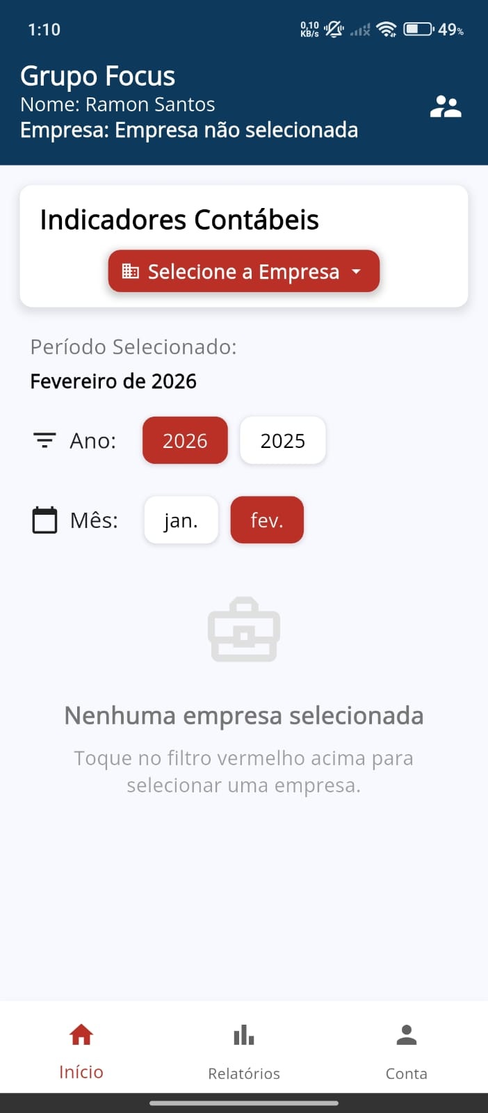 App de contabilidade para Grupo Focus - Tela 2